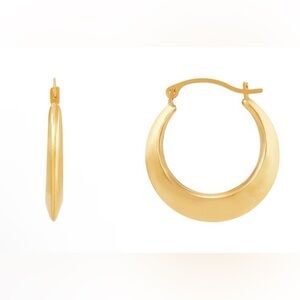 10k Gold Crescent Hoop Earrings